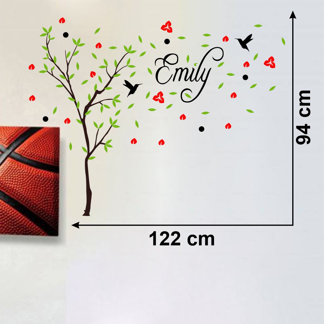 Homexa Decor | Tree With Leaf and Birds Wall Sticker (Size 122*94 cm)