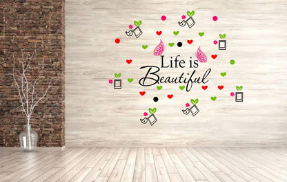 Homexa Decor | Heart With Butterfly Design Wall Sticker (Size 108 x 93 cm)