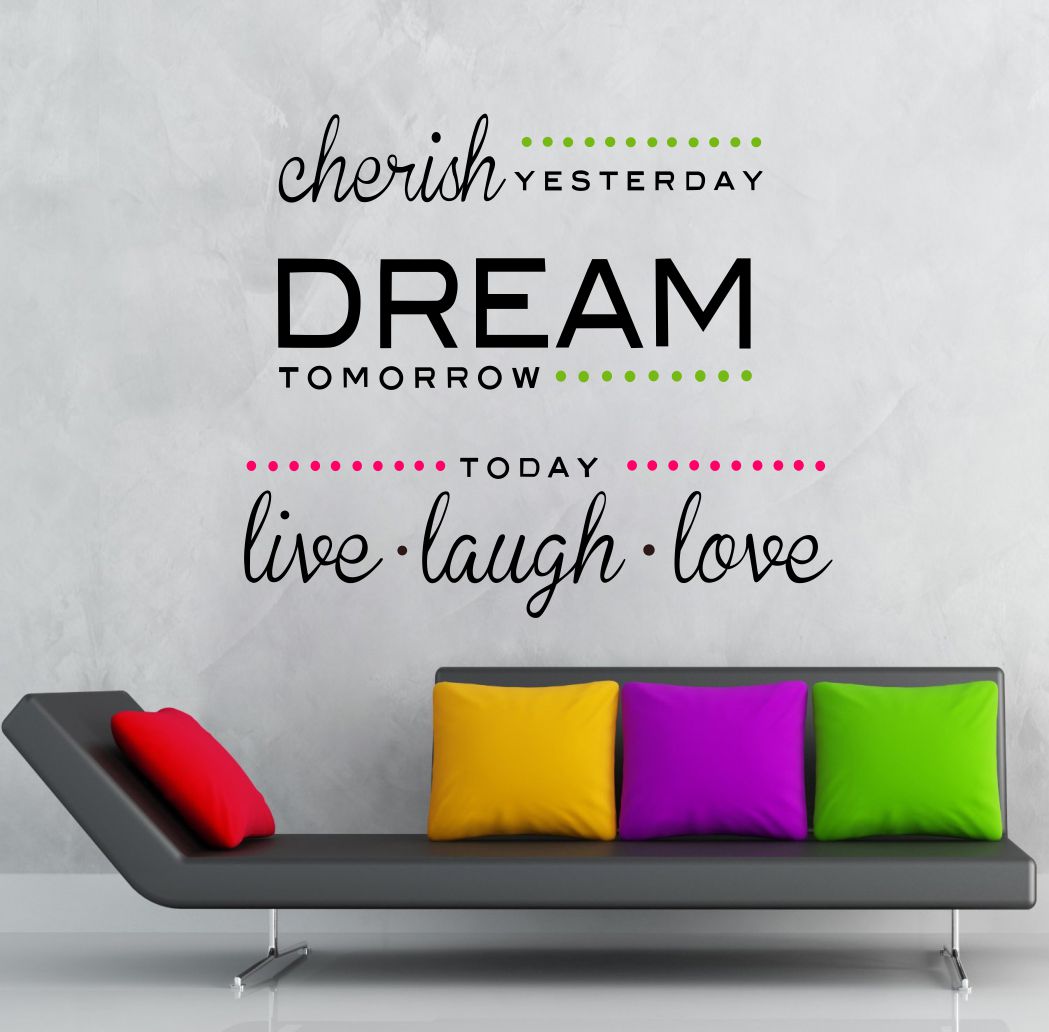 Homexa Decor | Live Laugh Love Quotes Design Wall Sticker (Size 68 x 58 cm)