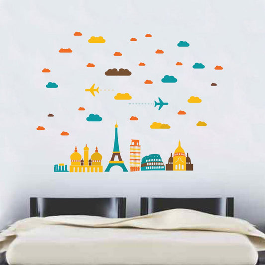 Homexa Decor | Historical Places Wall Sticker (Size 107 x 80 cm)