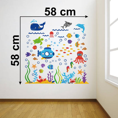 Homexa Decor | Cute Sea Animal Wall Sticker (Size 58 x 58 cm)