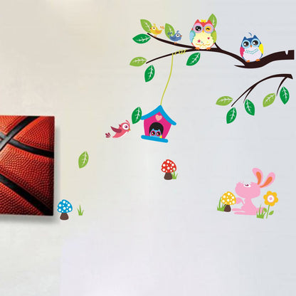 Homexa Decor | Tree With Owl Design Wall Sticker (Size 67 x 58 cm)