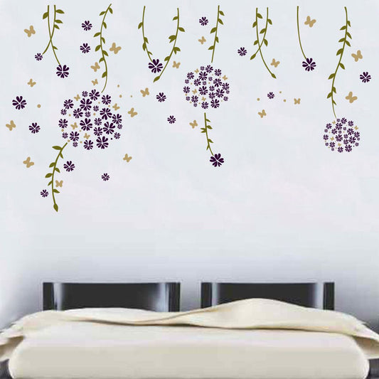 Homexa Decor | Leaf and Heart With Butterfly Wall Sticker (Size 102 x 58 cm)