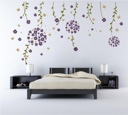 Homexa Decor | Leaf and Heart With Butterfly Wall Sticker (Size 102 x 58 cm)