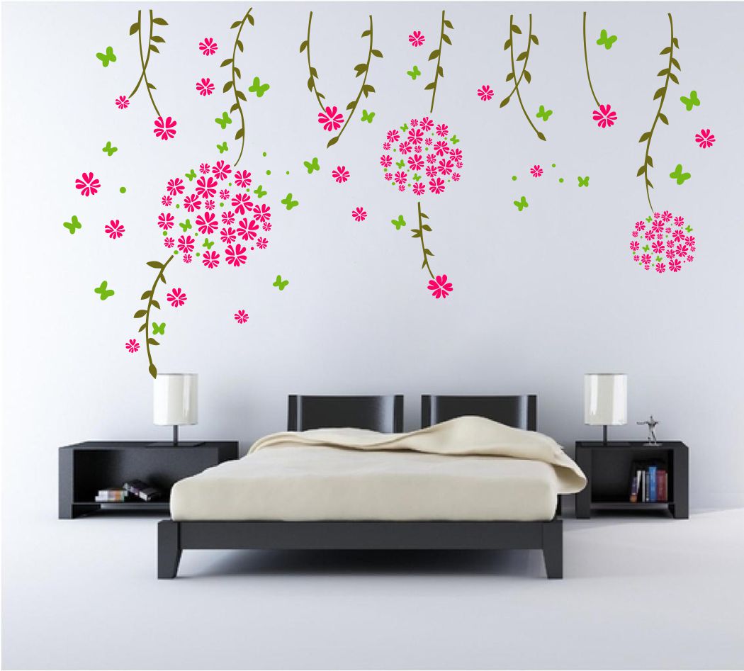 Homexa Decor | Leaf and Heart With Butterfly Wall Sticker (Size 102 x 58 cm)