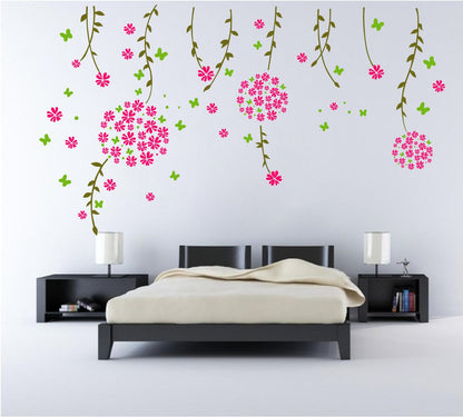 Homexa Decor | Leaf and Heart With Butterfly Wall Sticker (Size 102 x 58 cm)