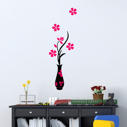 Homexa Decor | Flower and Pot Design Wall Sticker (Size 89 x 30 cm)