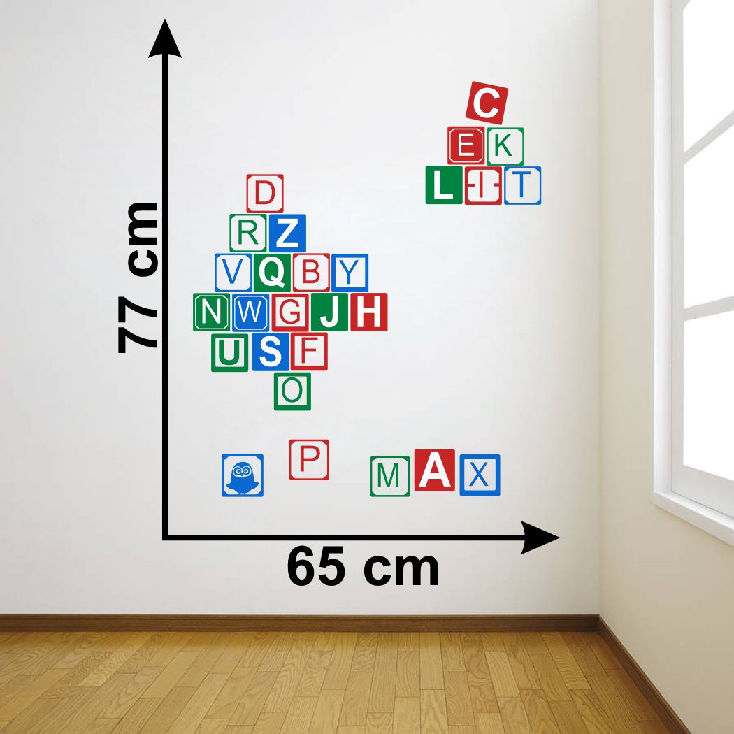 Homexa Decor | Alphabets Design Wall Sticker (Size 65 x 77 cm)