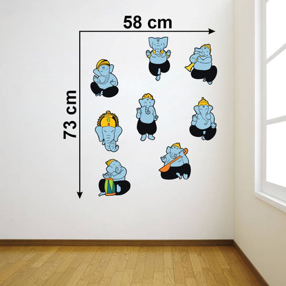 Homexa Decor | Shree Lord Ganesha Ganpati ji Wall Sticker (Size 58 x 73 cm)