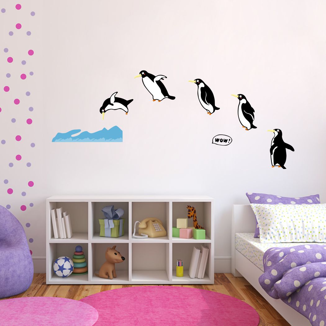 Homexa Decor | Penguin Design Wall Sticker (Size 135 x 55 cm)