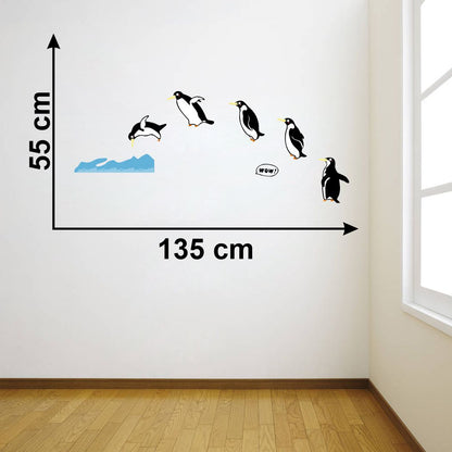 Homexa Decor | Penguin Design Wall Sticker (Size 135 x 55 cm)