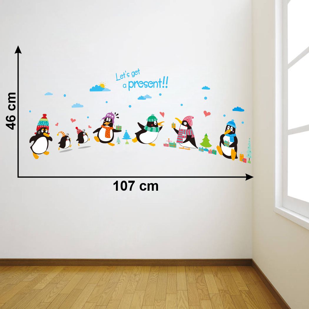 Homexa Decor | Penguin Design Wall Sticker (Size 107 x 46 cm)