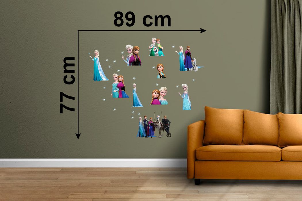 Homexa Decor | Frozen Team Cartoon Wall Sticker (Size 89 x 77 cm)