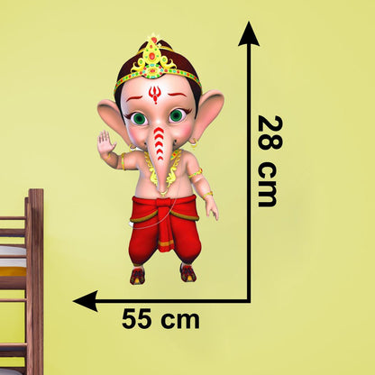 Homexa Decor | Shree Lord Ganesha Ganpati Ji Wall Sticker (Size 55 x 28 cm)