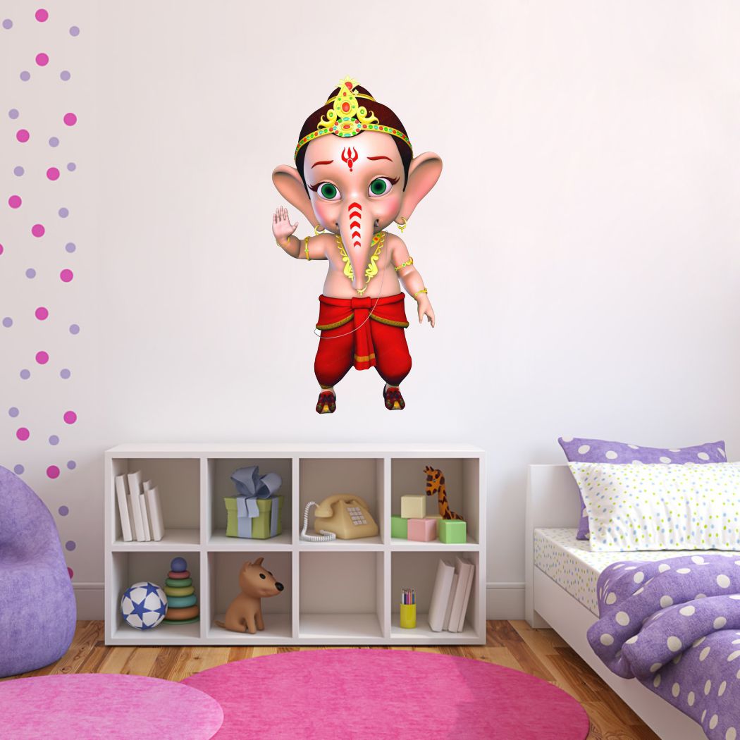 Homexa Decor | Shree Lord Ganesha Ganpati Ji Wall Sticker (Size 55 x 28 cm)