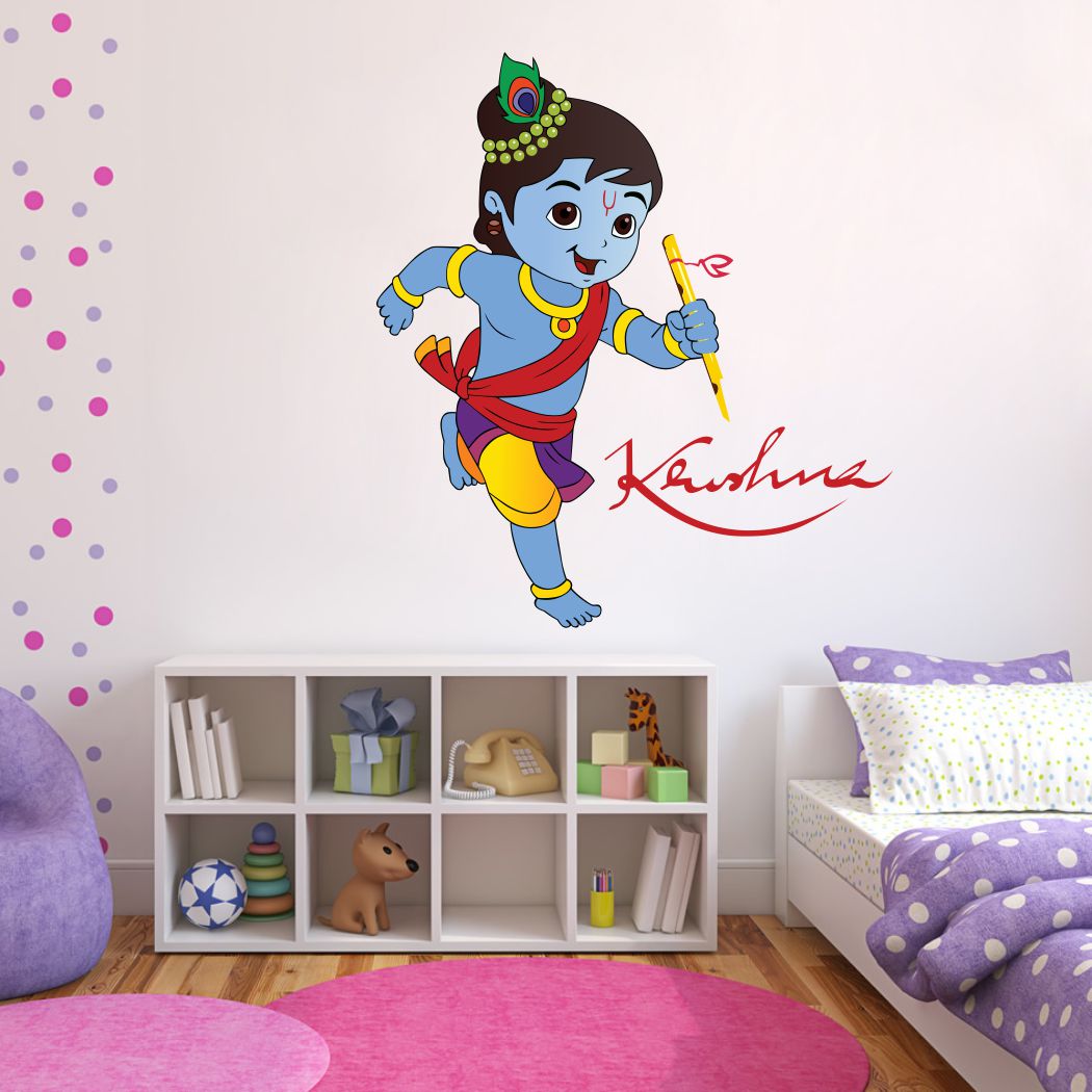 Homexa Decor | Little Shree Krishna Wall Sticker (Size 51 x 57 cm)