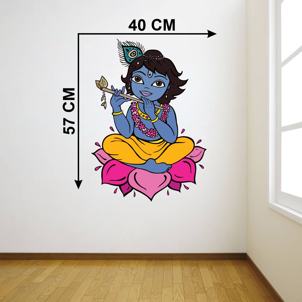 Homexa Decor | Little Shree Krishna Wall Sticker (Size 40 x 57 cm)