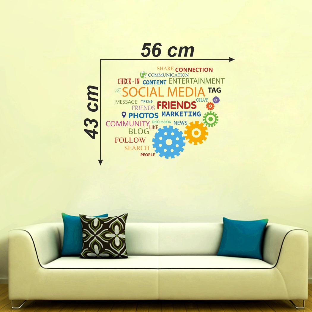 Homexa Decor | Social Media Design Wall Sticker (Size 56 x 43 cm)