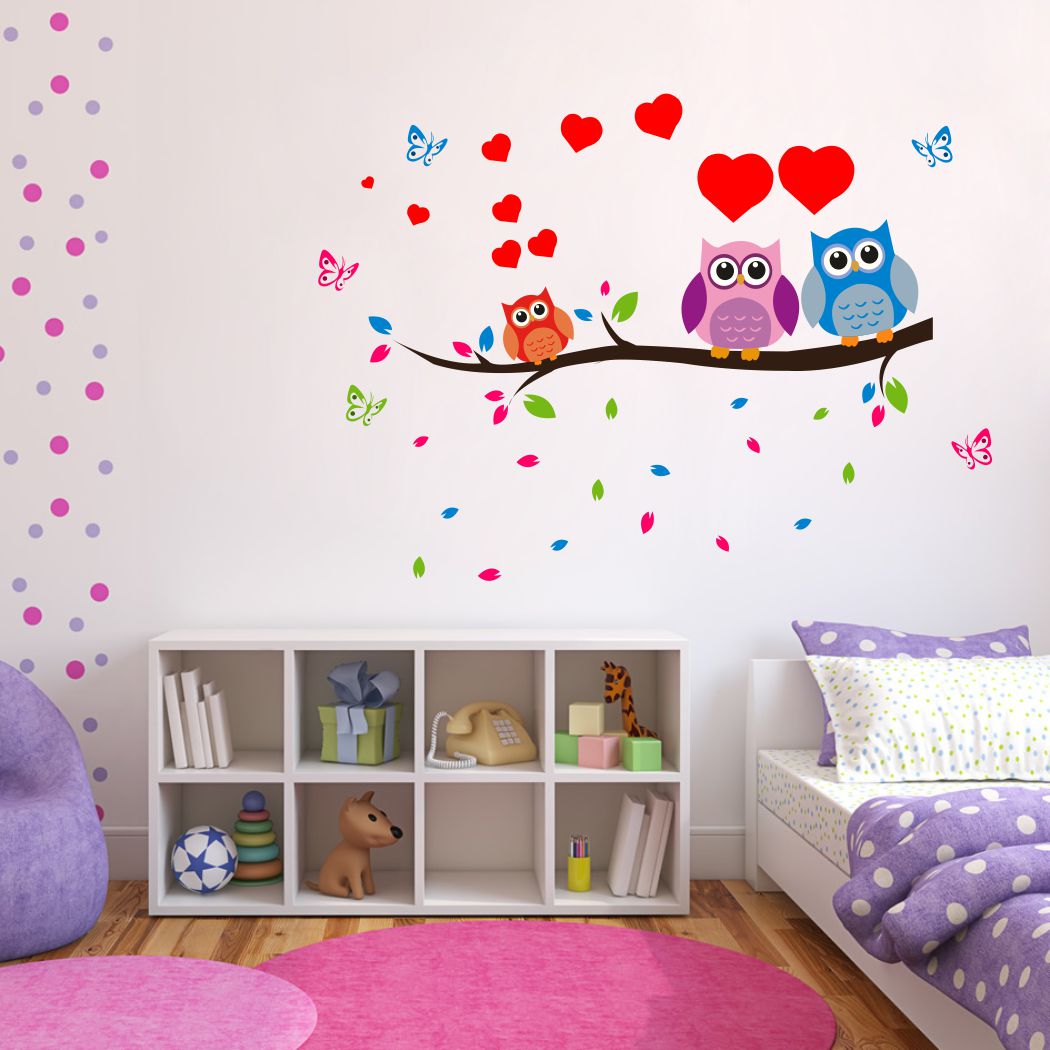 Homexa Decor | Tree With Owl Design Wall Sticker (Size 90 x 61 cm)