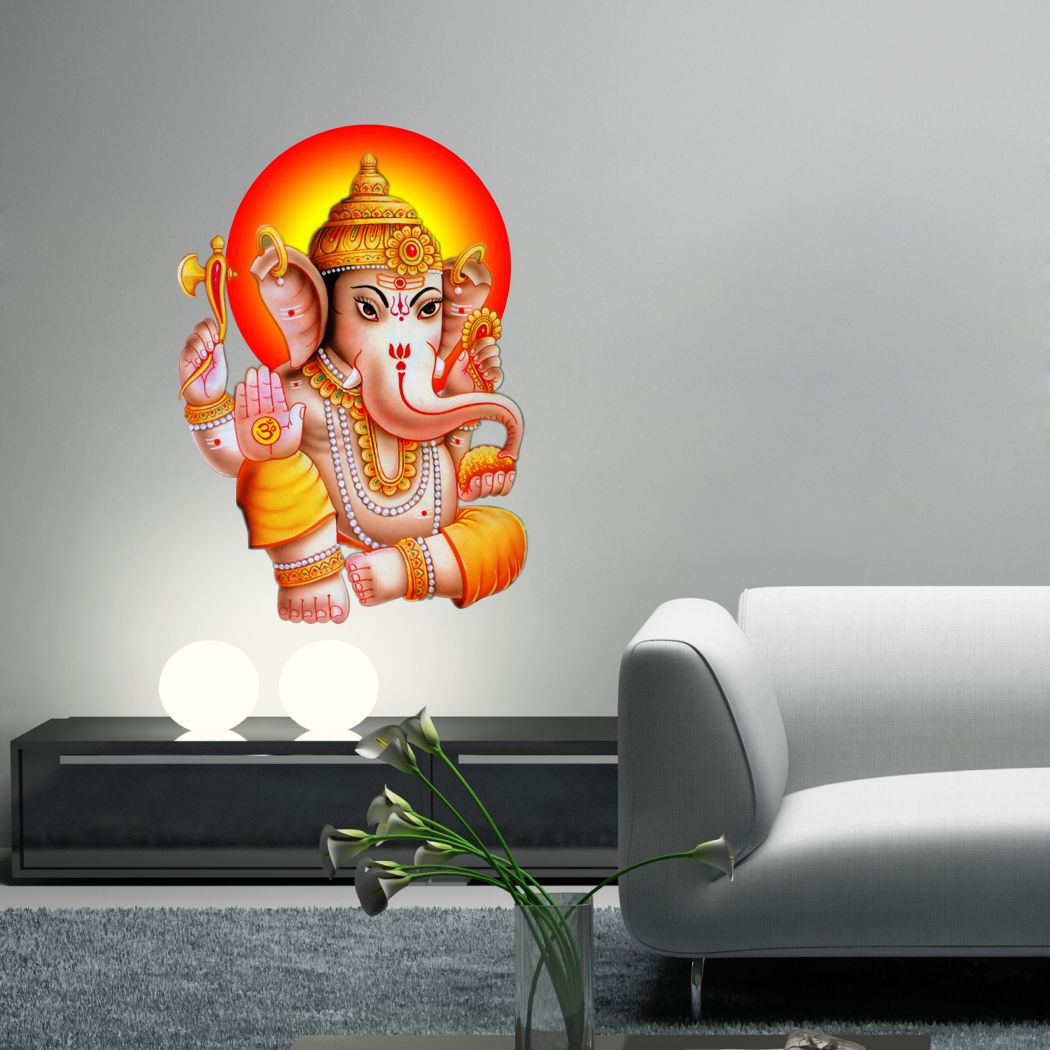 Homexa Decor | Shree Lord Ganesha Ganpati Ji Wall Sticker (Size 40 x 56 cm)