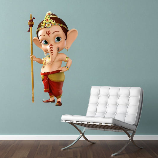 Homexa Decor | Shree Lord Ganesha Ganpati ji Wall Sticker (Size 30 x 56 cm)