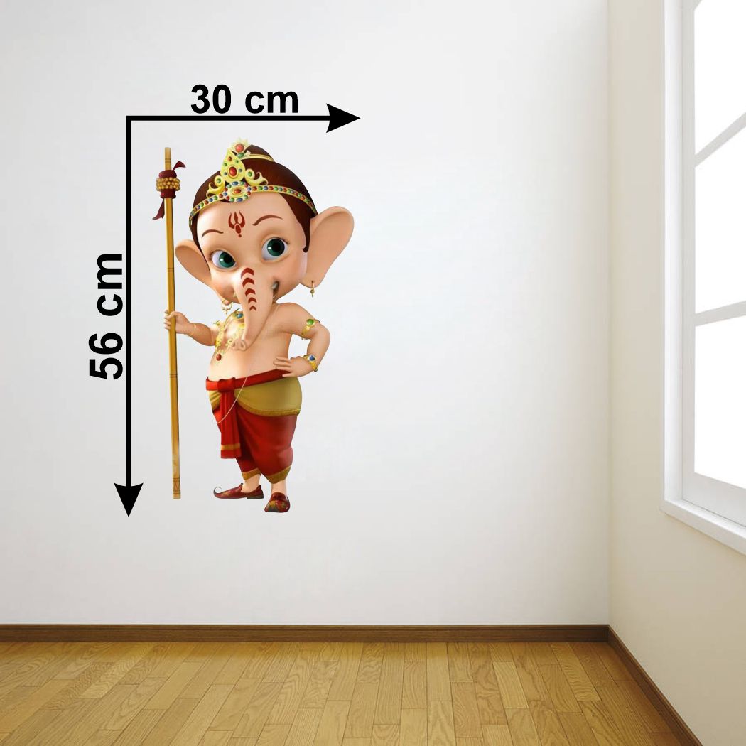 Homexa Decor | Shree Lord Ganesha Ganpati ji Wall Sticker (Size 30 x 56 cm)