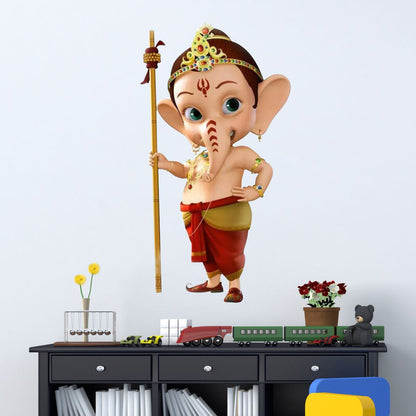 Homexa Decor | Shree Lord Ganesha Ganpati ji Wall Sticker (Size 30 x 56 cm)