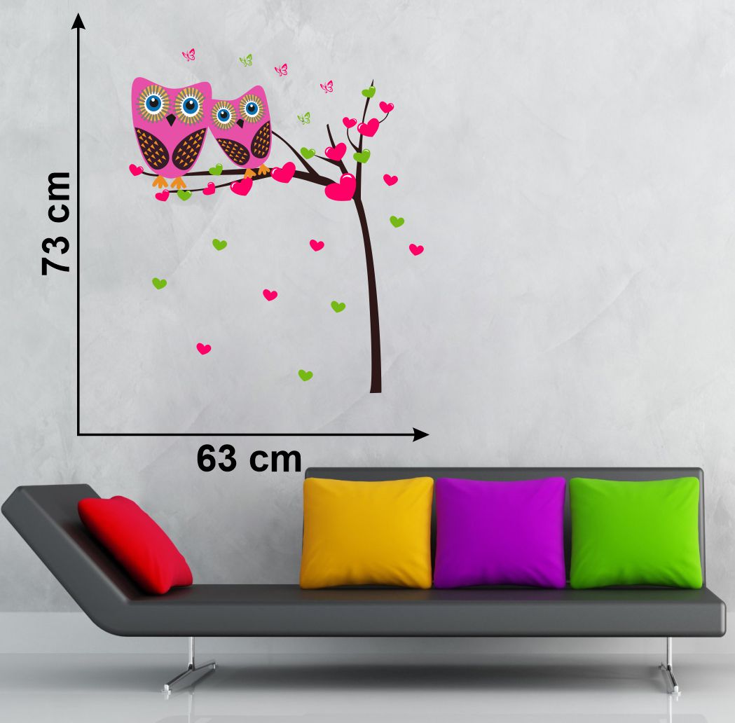 Homexa Decor | Tree With Owl Design Wall Sticker (Size 63 x 73 cm)