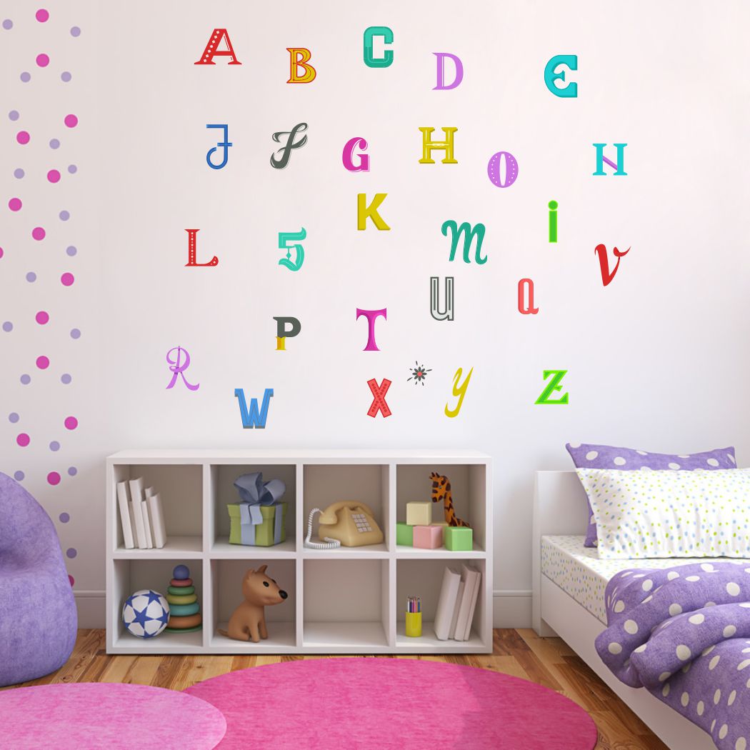 Homexa Decor | Alphabets Design Wall Sticker (Size 58 x 83 cm)