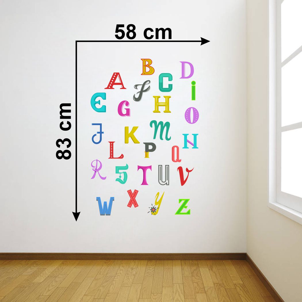 Homexa Decor | Alphabets Design Wall Sticker (Size 58 x 83 cm)