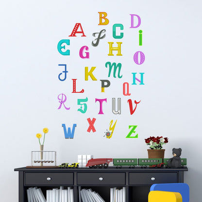 Homexa Decor | Alphabets Design Wall Sticker (Size 58 x 83 cm)