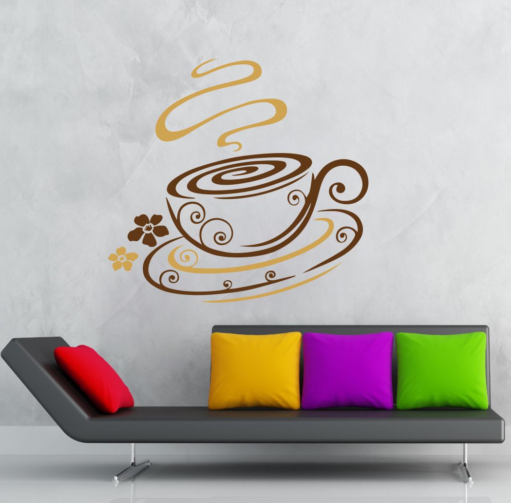 Homexa Decor | Coffee Cup Design Kitchen Sticker (Size 57 x 51 cm)