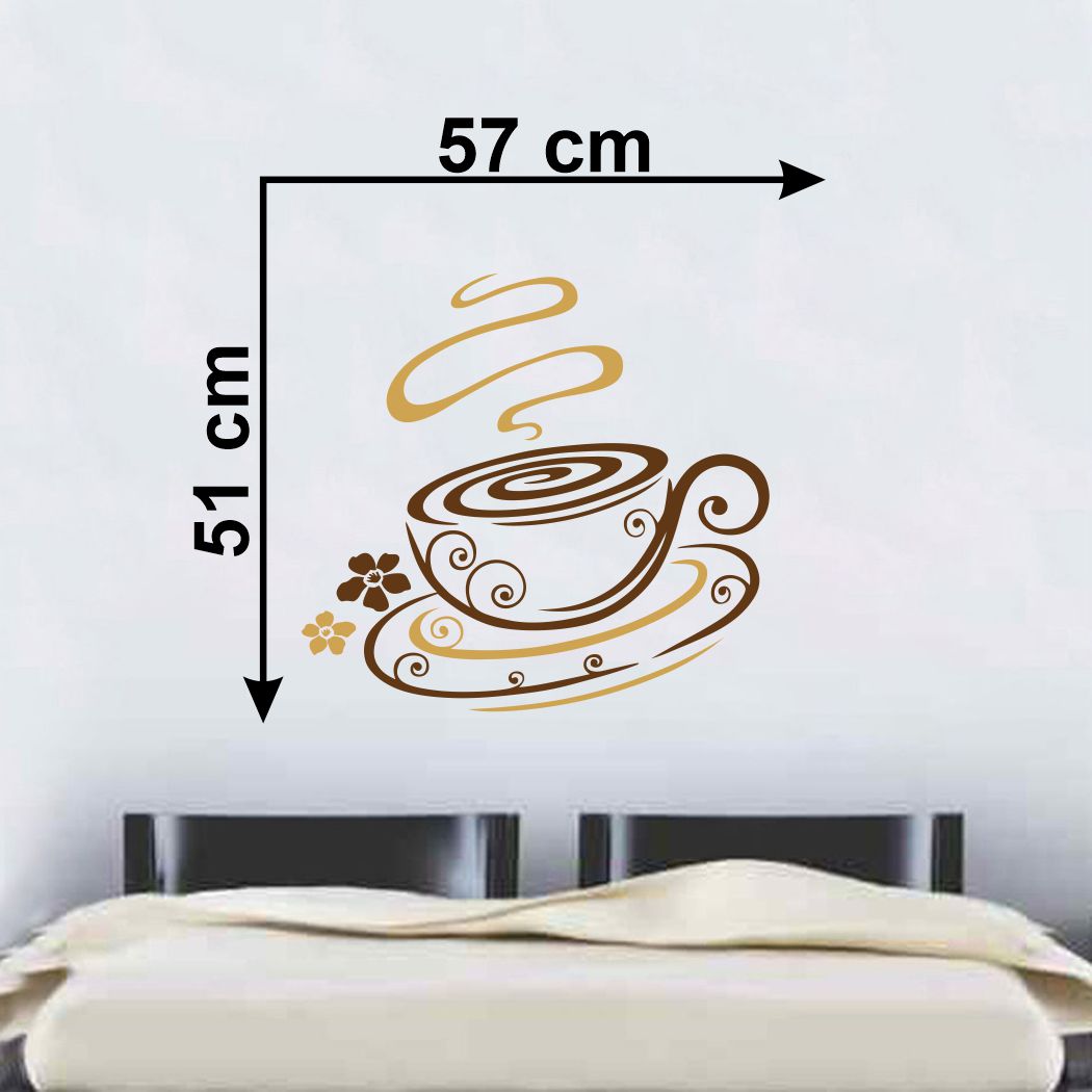 Homexa Decor | Coffee Cup Design Kitchen Sticker (Size 57 x 51 cm)