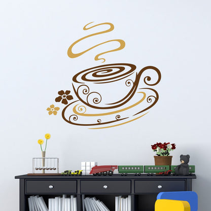 Homexa Decor | Coffee Cup Design Kitchen Sticker (Size 57 x 51 cm)