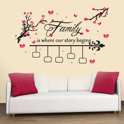 Homexa Decor | Tree With Flower and Butterfly Design Wall Sticker (Size 109 x 65 cm)