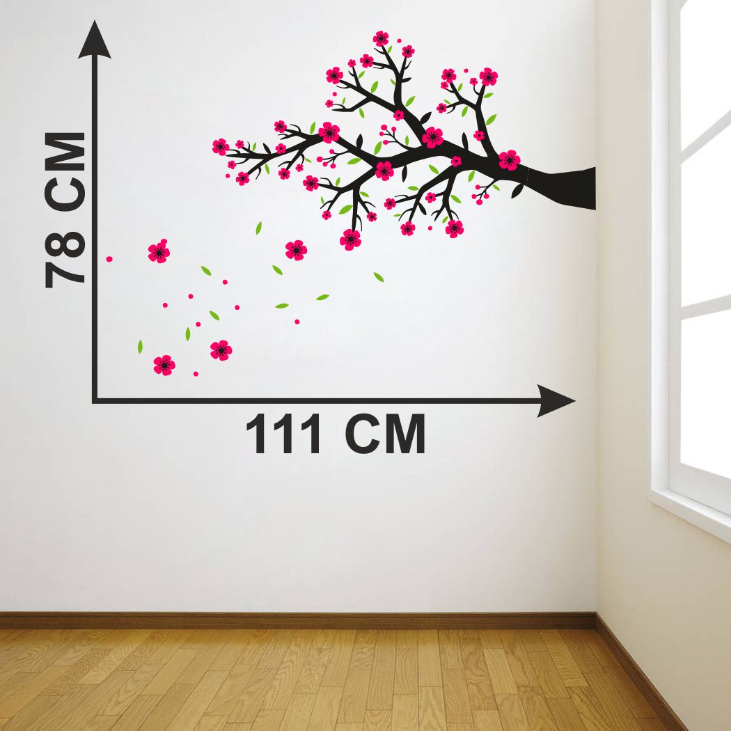 Homexa Decor | Branches With Flower and Design Wall Sticker (Size 111 x 78 cm)