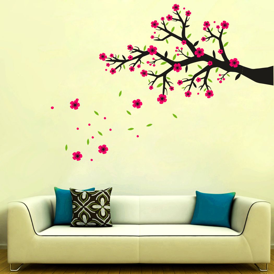 Homexa Decor | Branches With Flower and Design Wall Sticker (Size 111 x 78 cm)