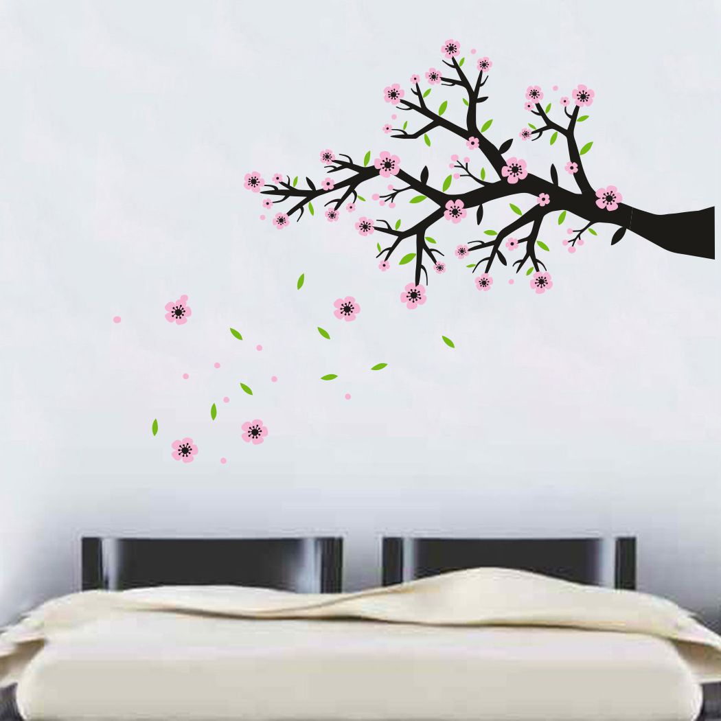 Homexa Decor | Branches With Flower and Design Wall Sticker (Size 111 x 78 cm)