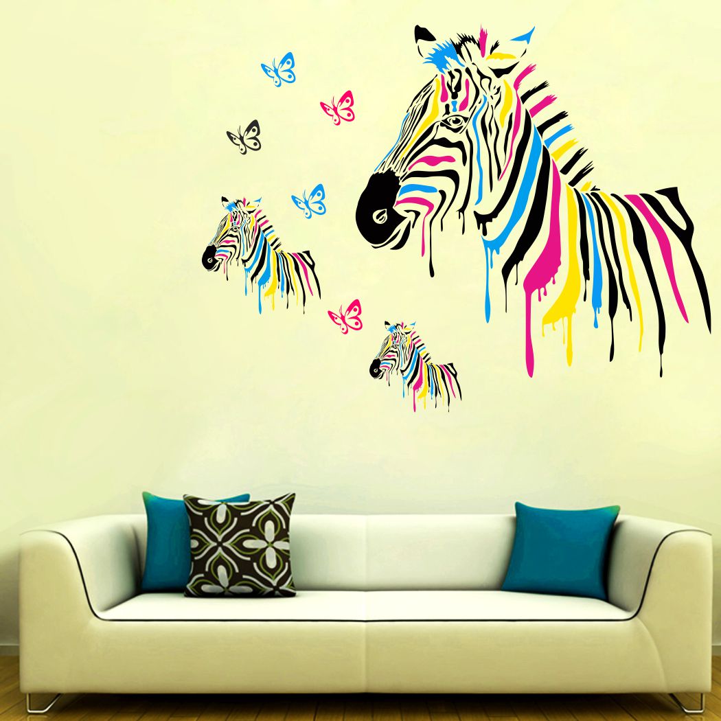 Homexa Decor | Zebra Animals Kids Room Wall Sticker (Size 80 x 61 cm)