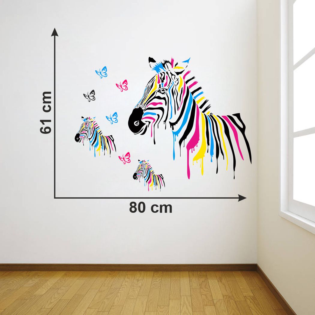 Homexa Decor | Zebra Animals Kids Room Wall Sticker (Size 80 x 61 cm)