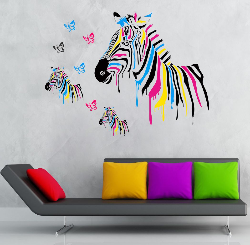 Homexa Decor | Zebra Animals Kids Room Wall Sticker (Size 80 x 61 cm)