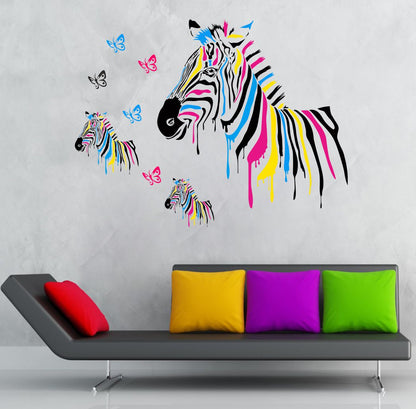 Homexa Decor | Zebra Animals Kids Room Wall Sticker (Size 80 x 61 cm)