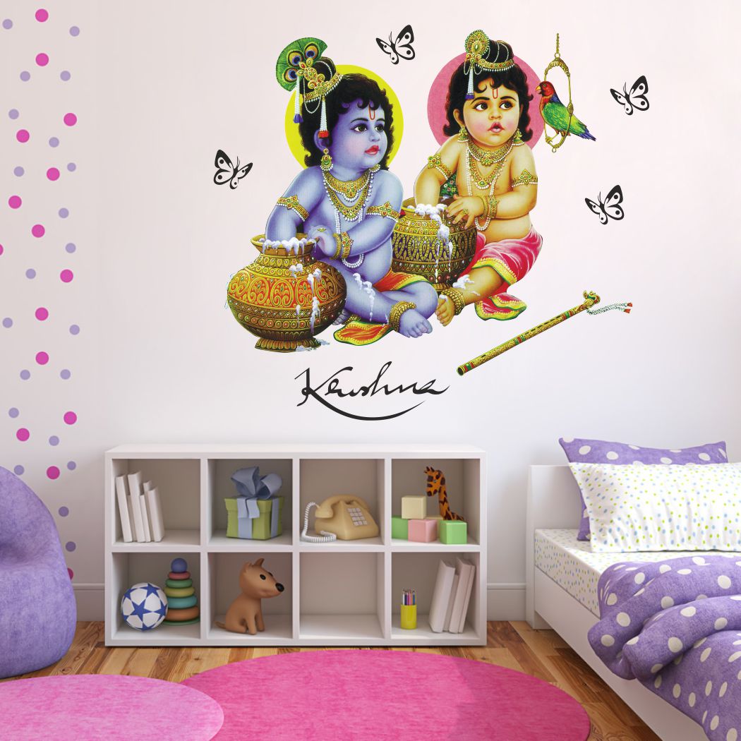 Homexa Decor | Little Shree Krishna Design Wall Sticker (Size 60 x 55 cm)