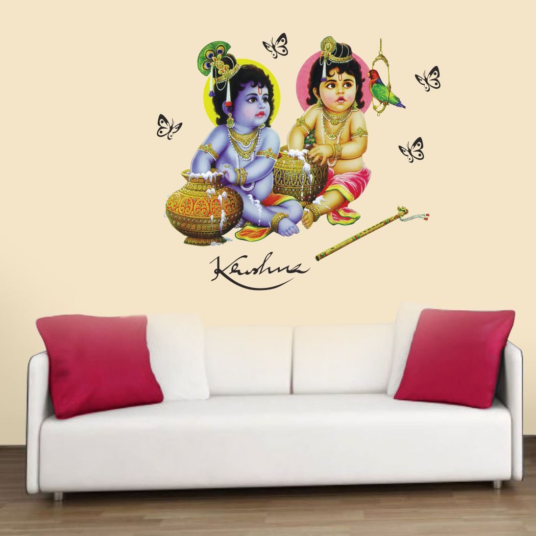 Homexa Decor | Little Shree Krishna Design Wall Sticker (Size 60 x 55 cm)