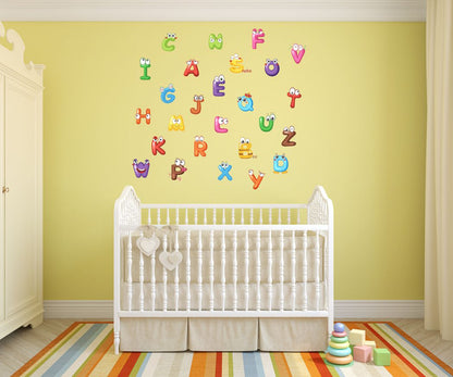 Homexa Decor | Flat Alphabets Design Wall Sticker (Size 39 x 48 cm)