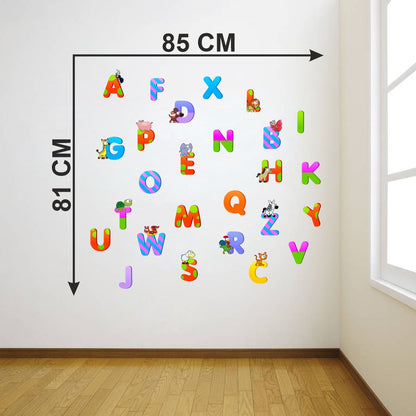 Homexa Decor | Flat Design of Animal Alphabets Wall Sticker (Size 85 x 81 cm)