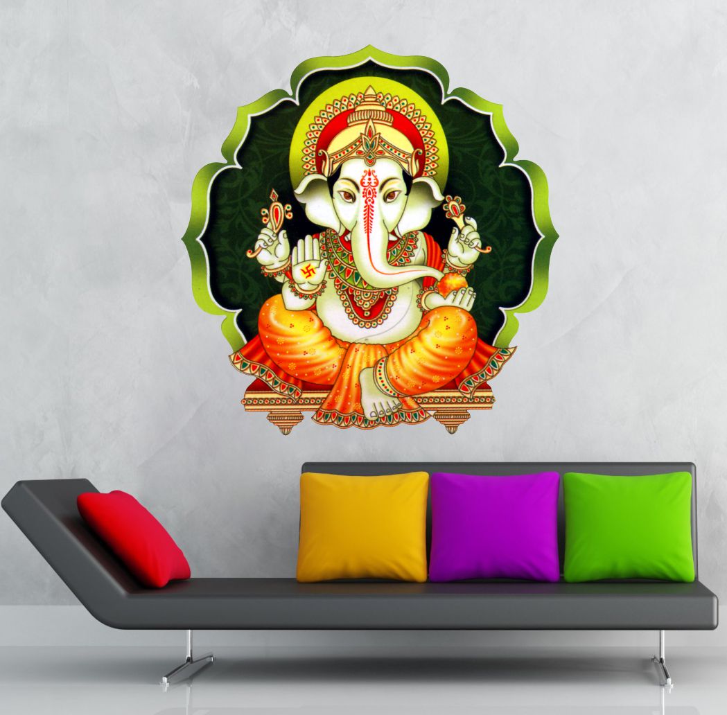 Homexa Decor | Shree Lord Ganesha Ganpati ji Wall Sticker (Size 54*55 cm)