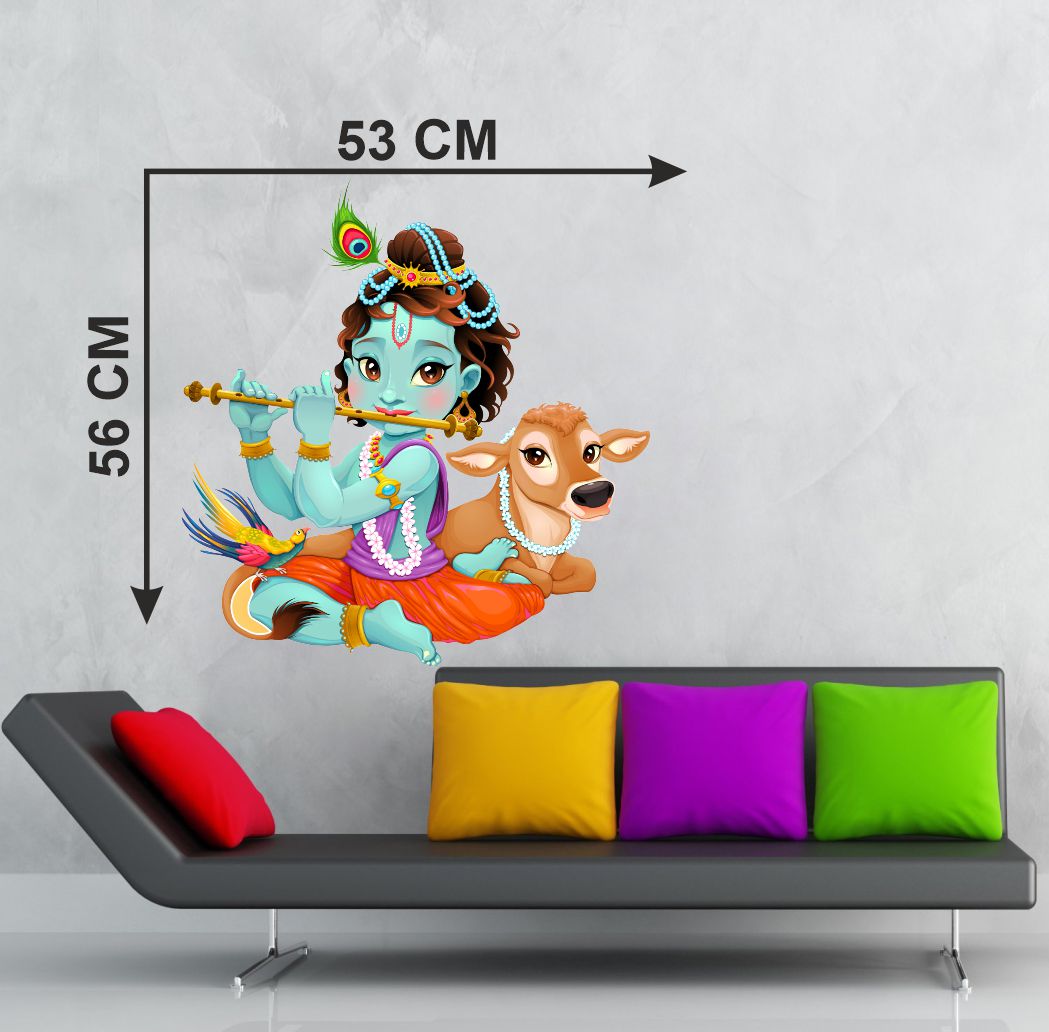 Homexa Decor | Little Shree Krishna Design Wall Sticker (Size 63 x 56 cm)