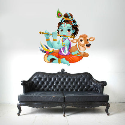 Homexa Decor | Little Shree Krishna Design Wall Sticker (Size 63 x 56 cm)