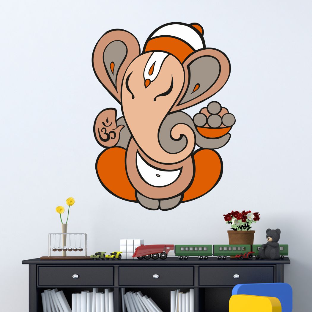 Homexa Decor | Shree Lord Ganesha Ganpati ji Wall Sticker (Size 43 x 56 cm)